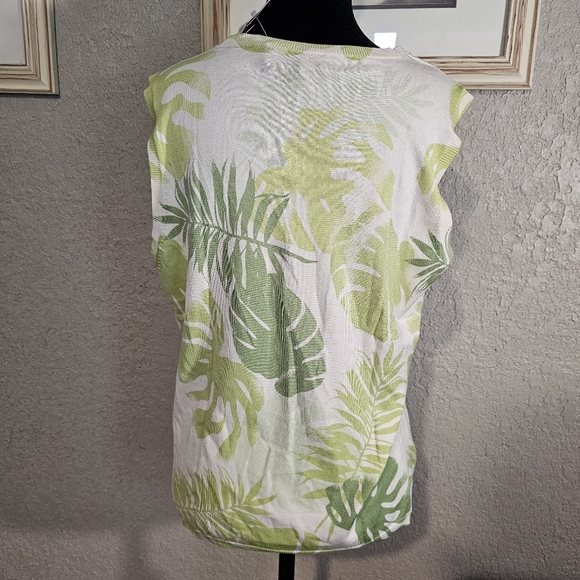 Kasper Palm Print Sleeveless Top - Size XL - NWT - Picture 3 of 10
